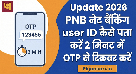 PNB नेट बैंकिंग user ID कैसे पता करें 2026? 2 मिनट में OTP से रिकवर करें