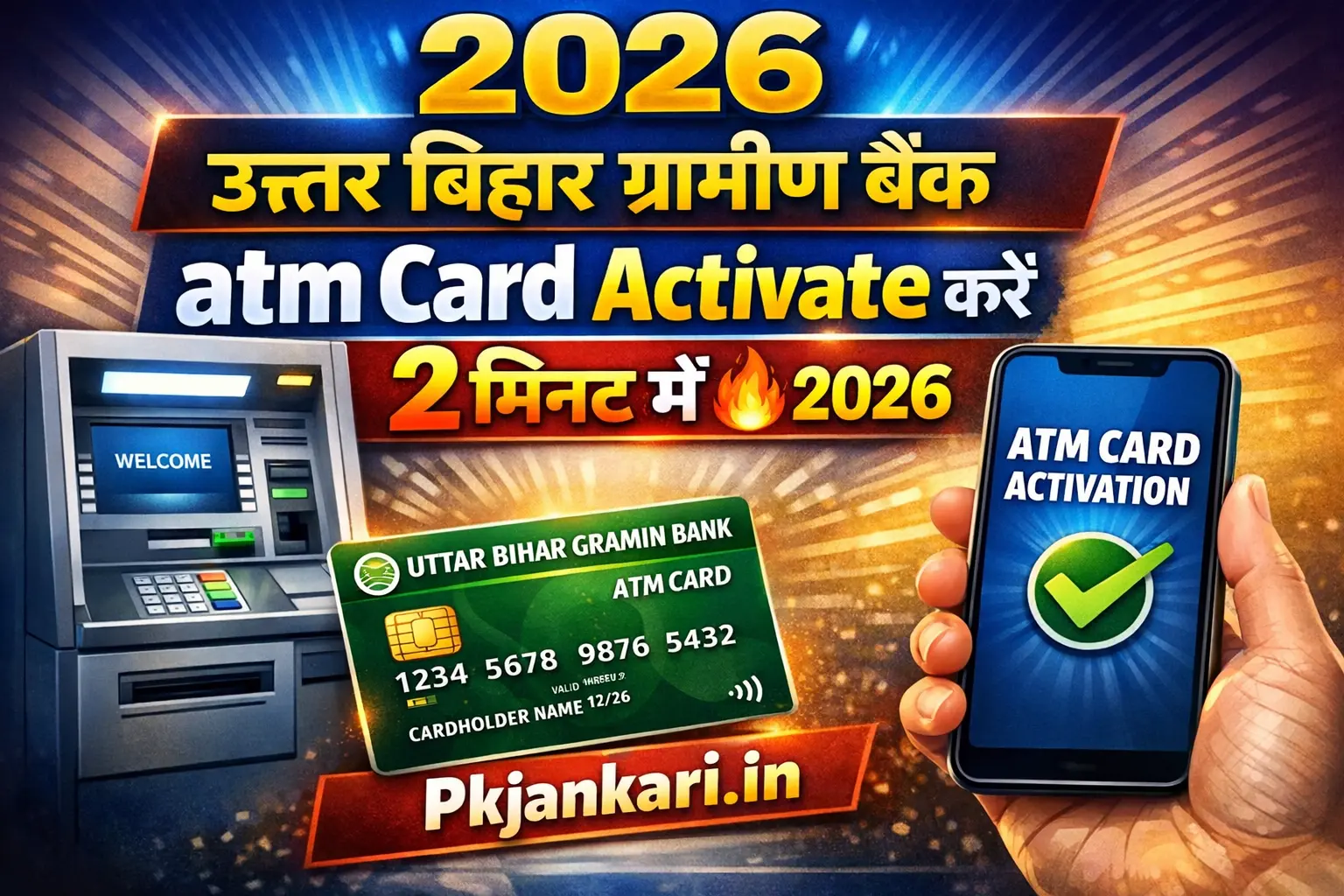 उत्तर बिहार ग्रामीण बैंक atm Card Activate करें 2 मिनट में 🔥 2026