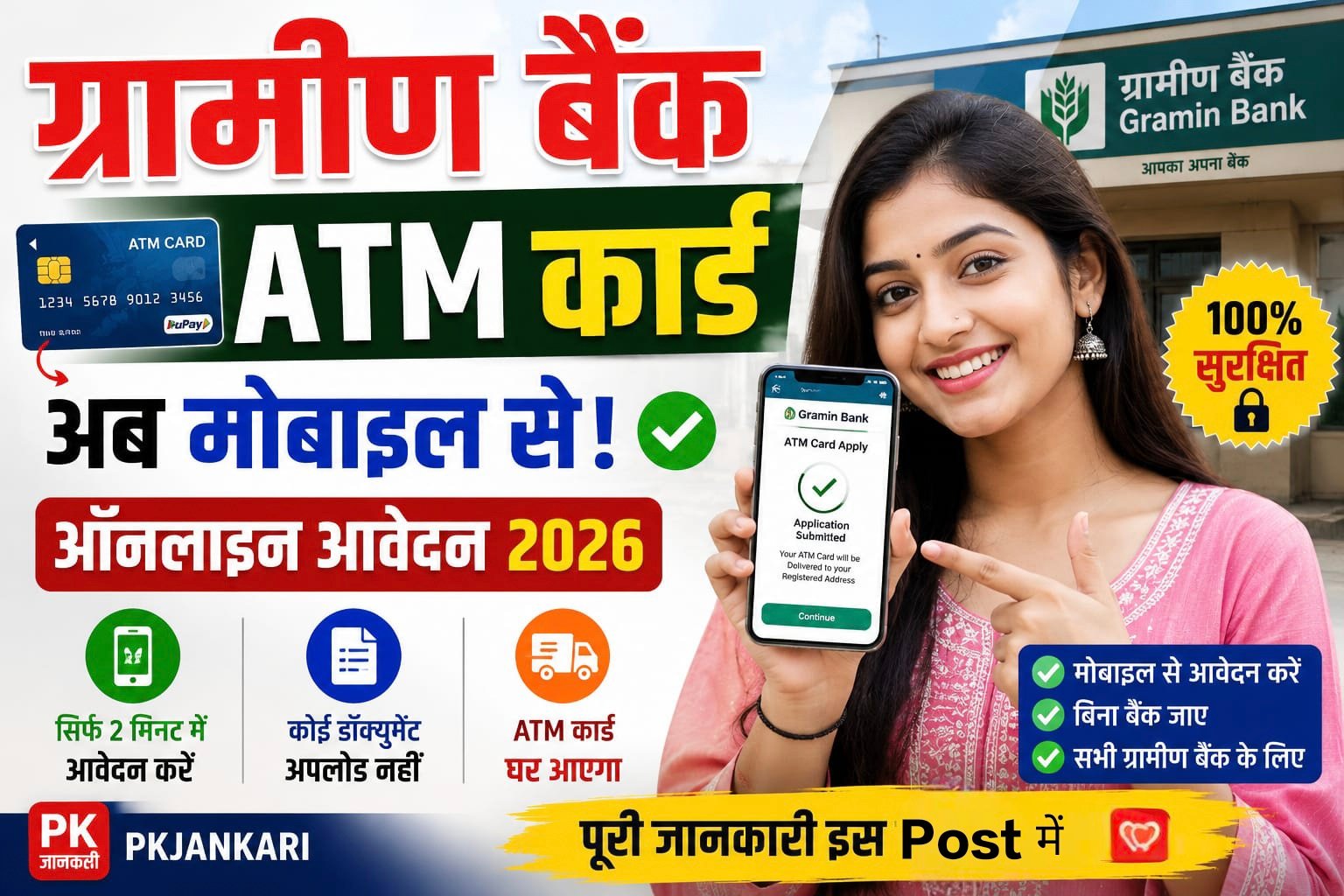 ग्रामीण बैंक ATM कार्ड अब मोबाइल से! ✅ ऑनलाइन आवेदन 2026